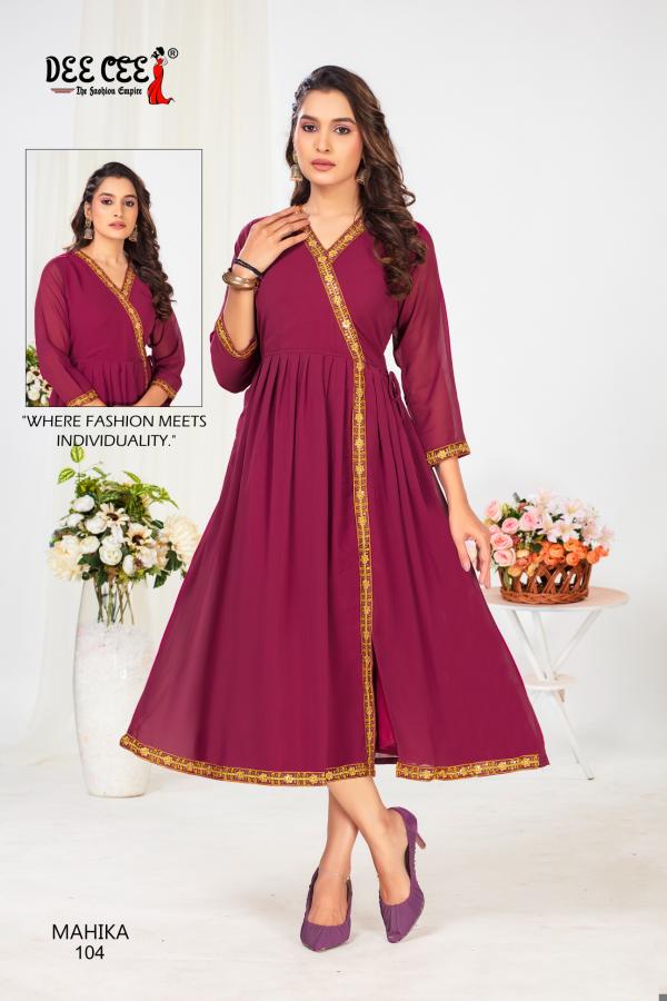 Deecee Mahika Plain Georgette Fancy Kurtis Collection